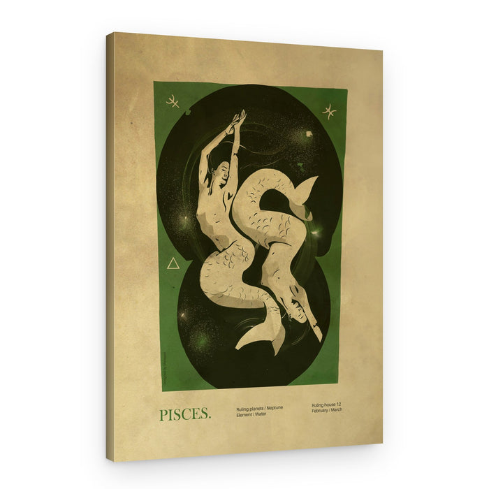 Celestial Pisces Mermaids – Canvas Print