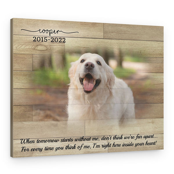 When Tomorrow Comes Memorial Dog Poem Canvas