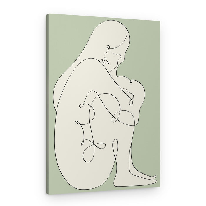 Serene Woman Line Art – Canvas Print