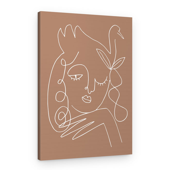Serene Woman Bird – Canvas Print