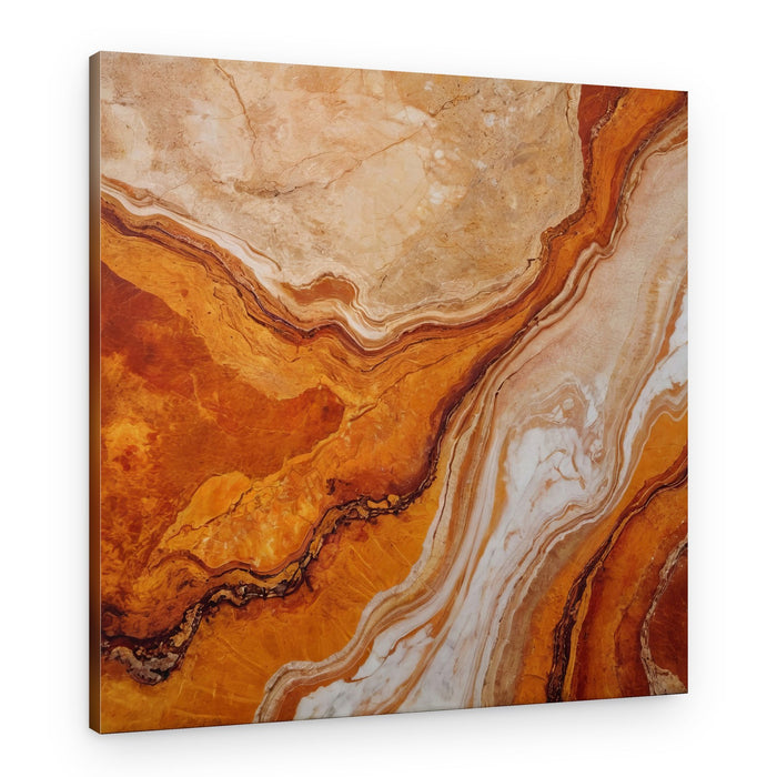 Orange Marble Flow – Canvas Print