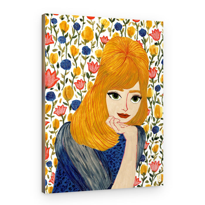 Vibrant Floral Woman – Canvas Print