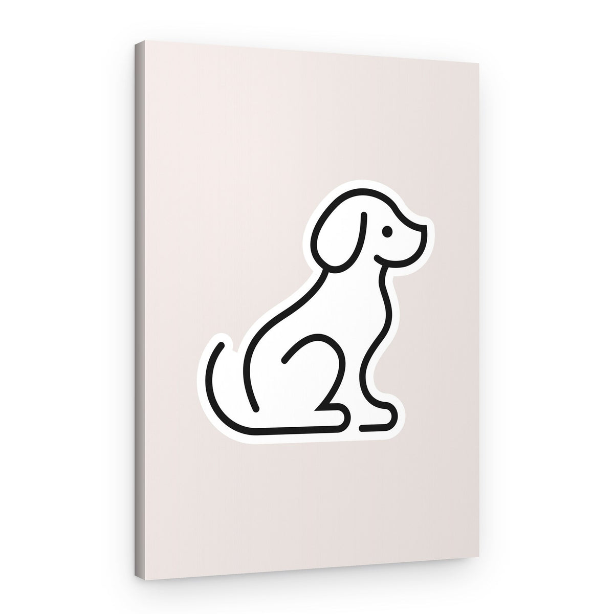Cute Sitting Dog – Canvas Print