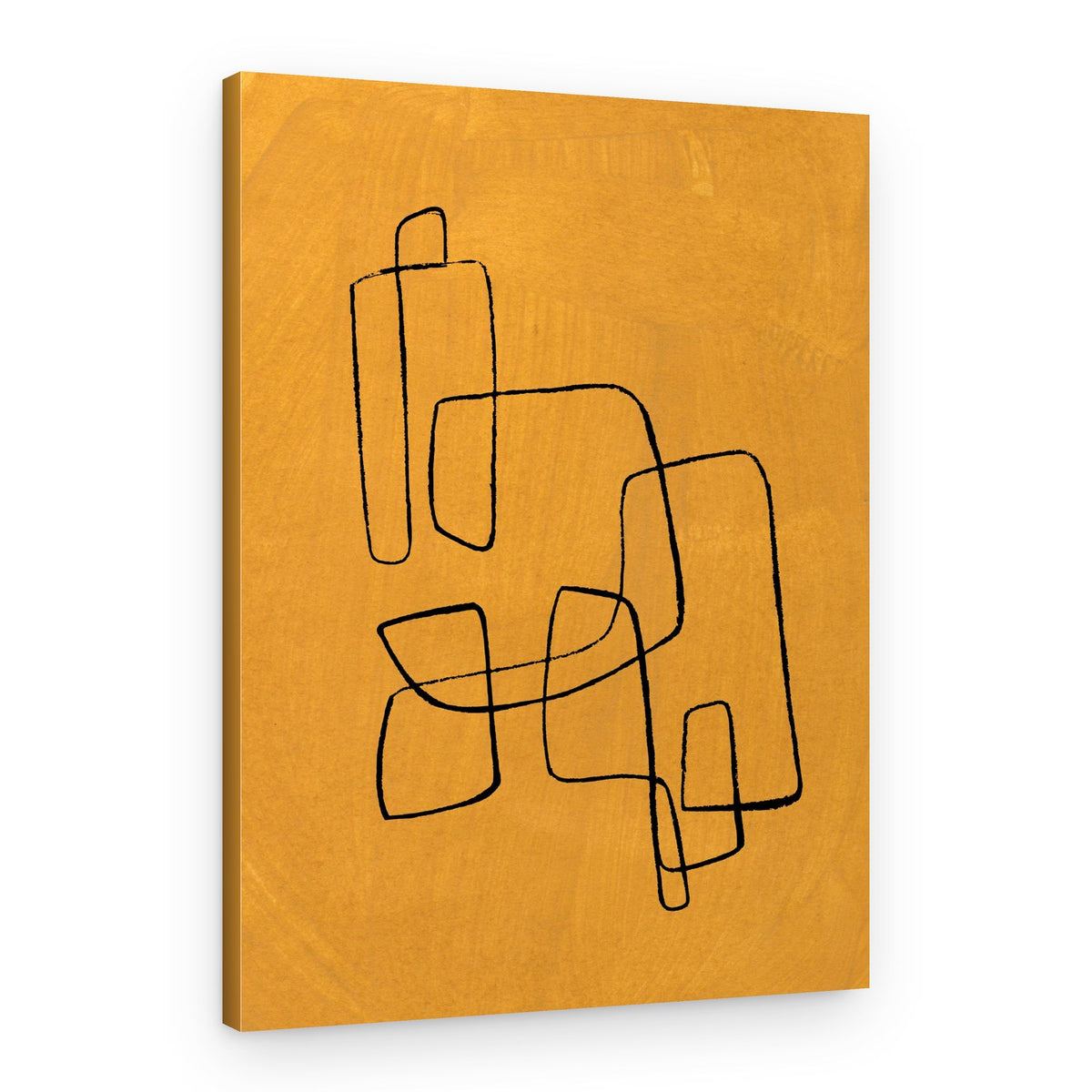 Organic Ochre Lines – Canvas Print