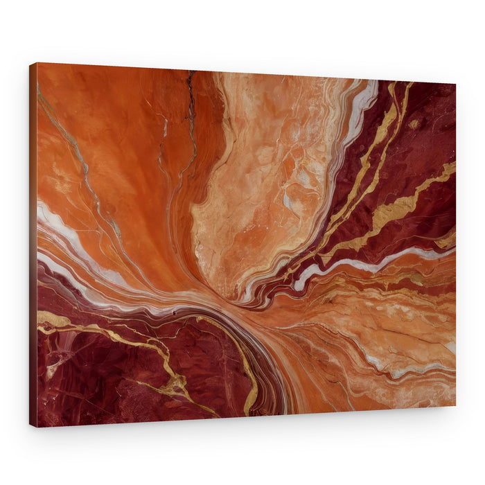 Crimson Gold Swirl – Canvas Print