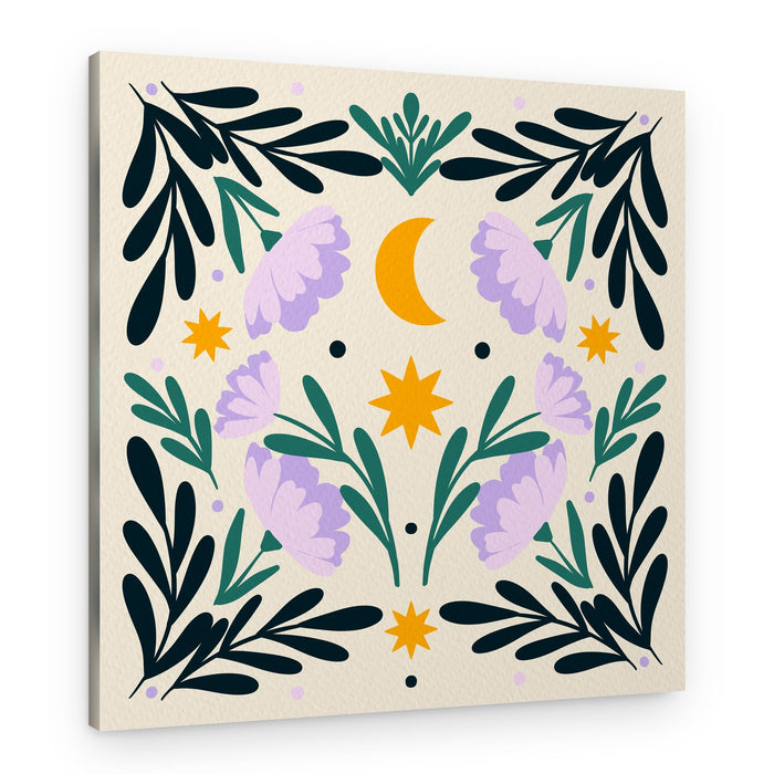 Bohemian Floral Celestial – Canvas Print