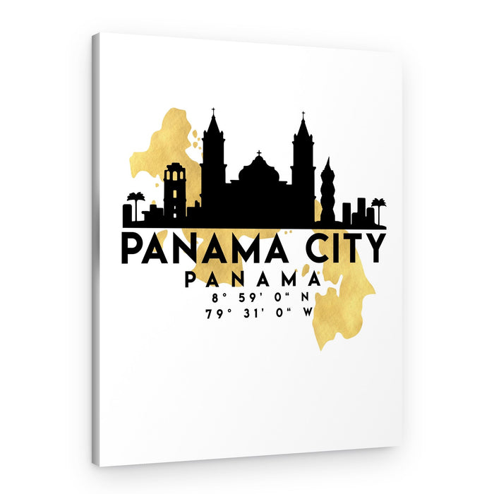 Panama City Gold Skyline – Canvas Print