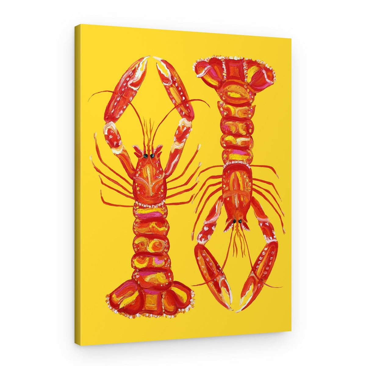 Vibrant Lobster Pair – Canvas Print