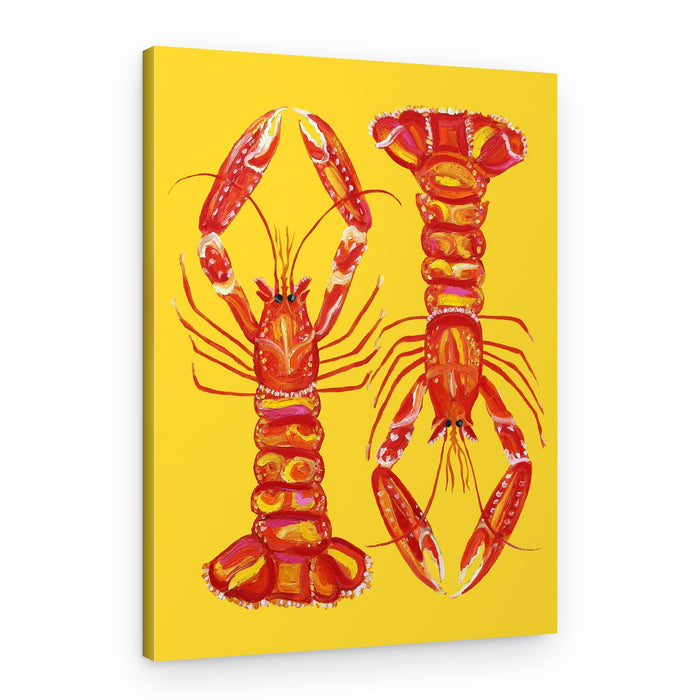 Vibrant Lobster Pair – Canvas Print