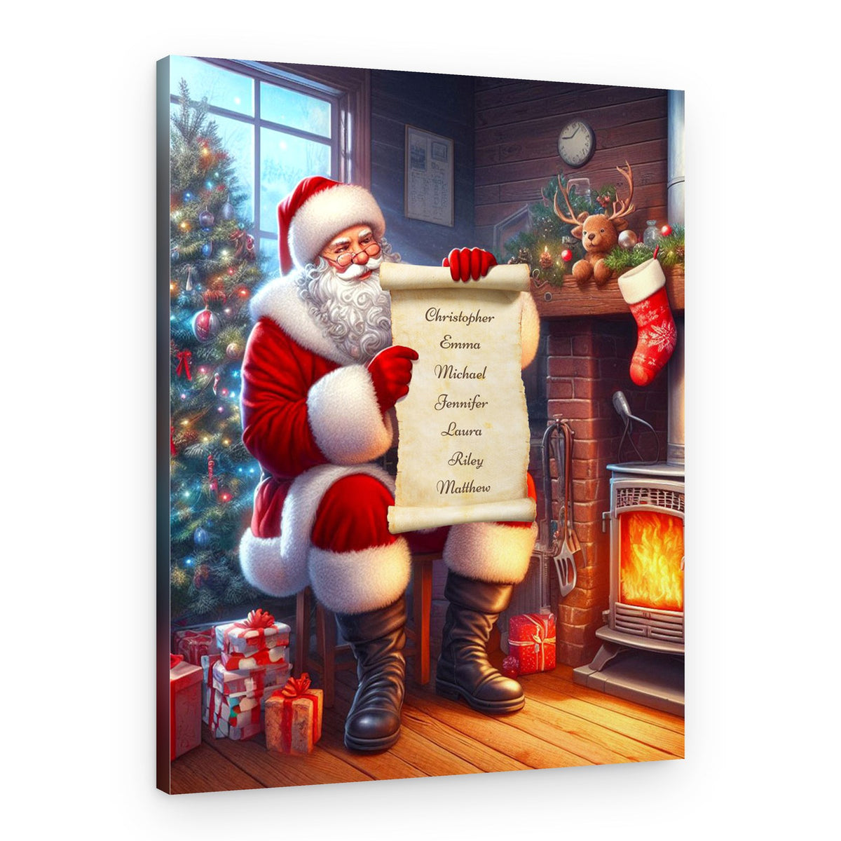Santa‘s Wish List Personalized Family Canvas Art – Canvas Print