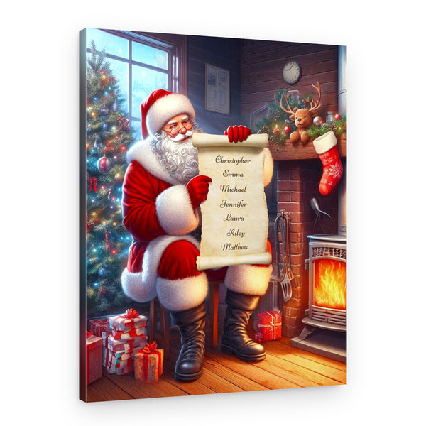 Santa‘s Wish List Personalized Family Canvas Art