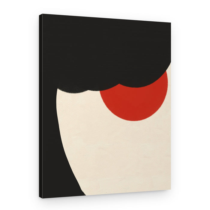 Minimalist Red Circle Face – Canvas Print