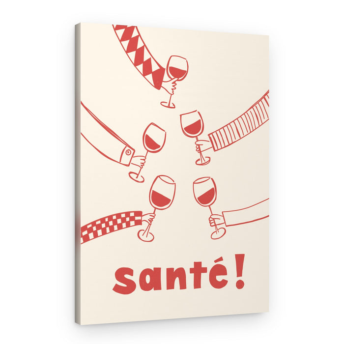 Santé Wine Toast – Canvas Print