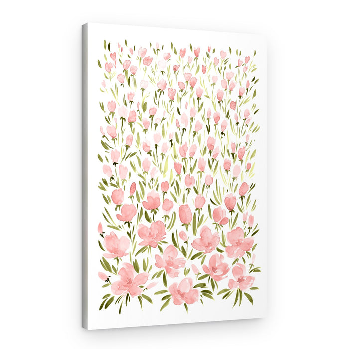 Pink Watercolor Blooms – Canvas Print