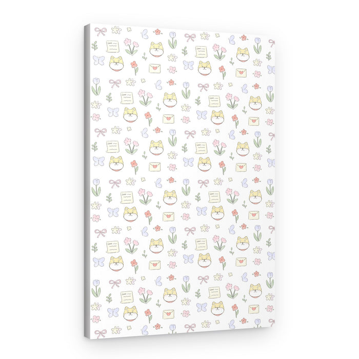 Sweet Shiba Inu Doodles – Canvas Print