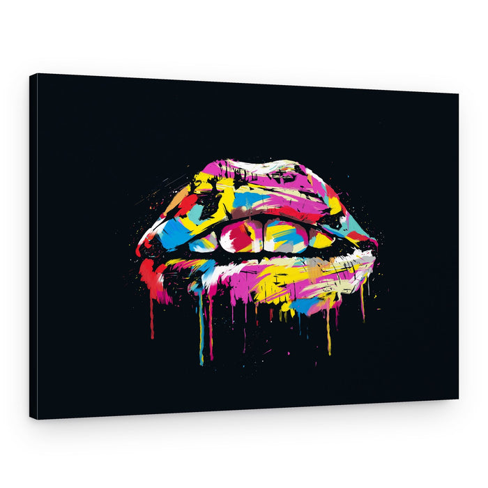 Colorful Lip Splash – Canvas Print