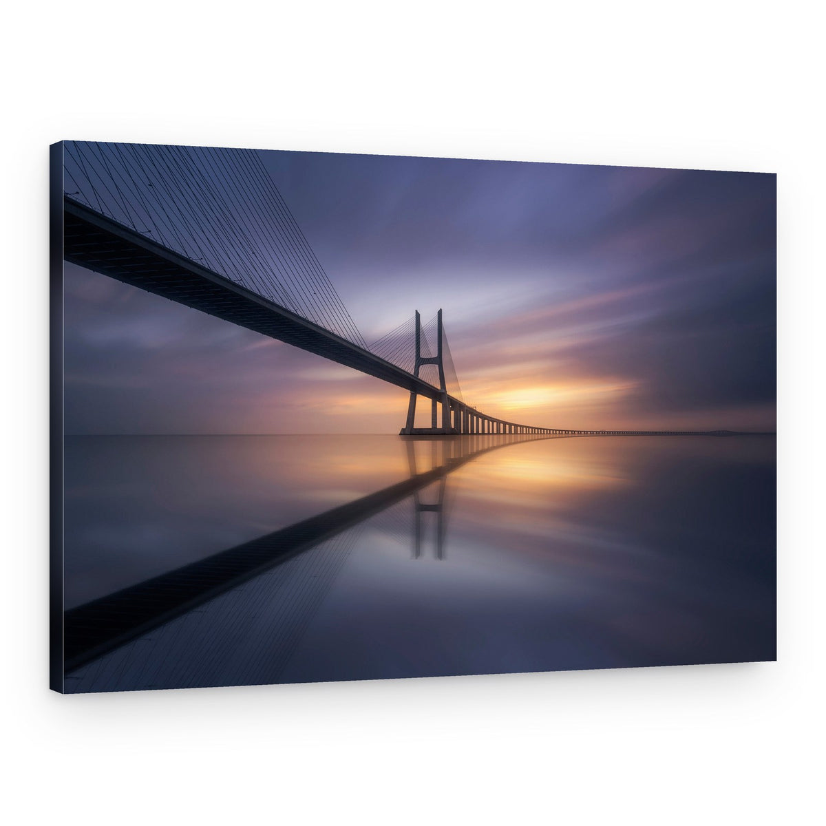 Long Bridge Sunset Reflection – Canvas Print