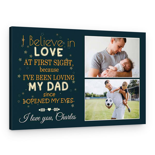 “I Believe in Love at First Sight” Custom Photo Canvas