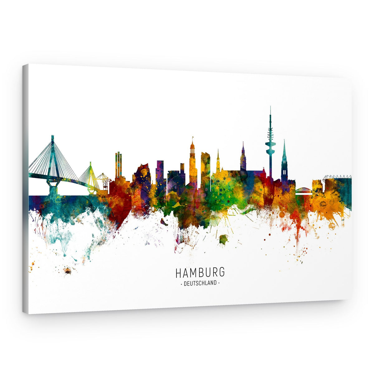Vibrant Hamburg Skyline – Canvas Print