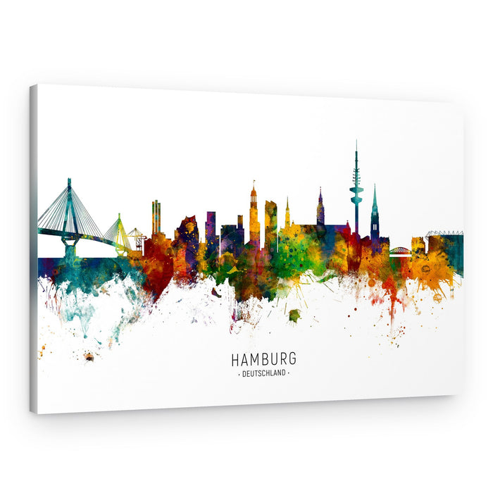 Vibrant Hamburg Skyline – Canvas Print