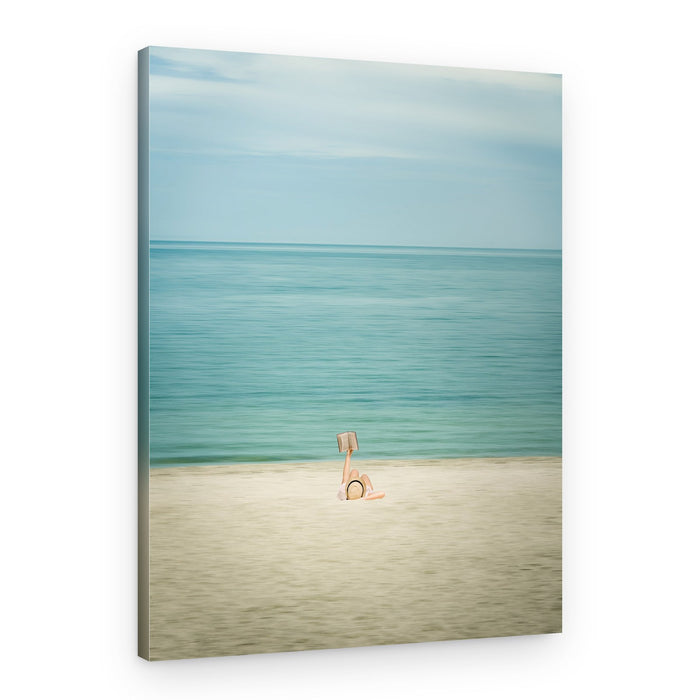 Serene Beach Reading – Canvas Print