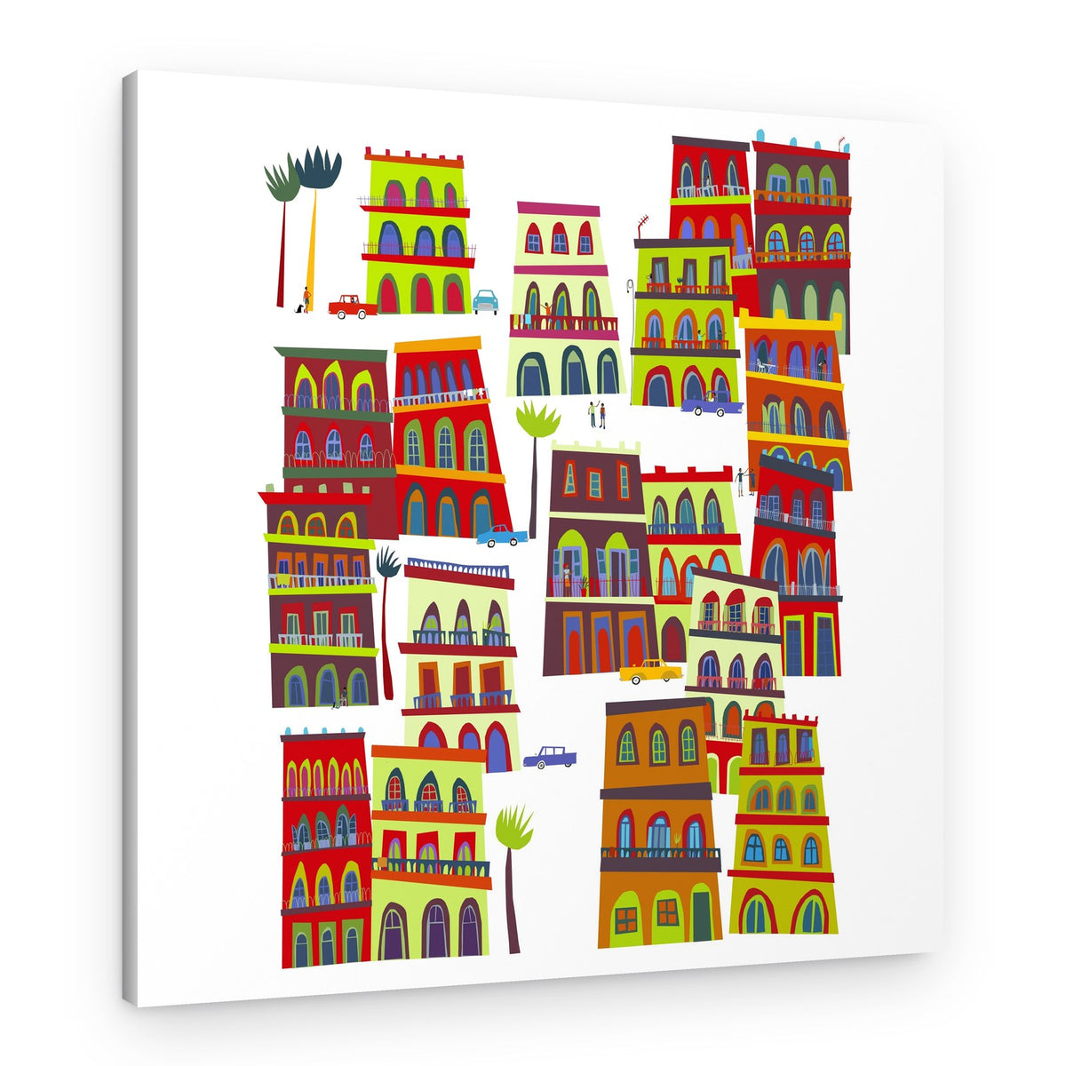 Vibrant City Stack – Canvas Print