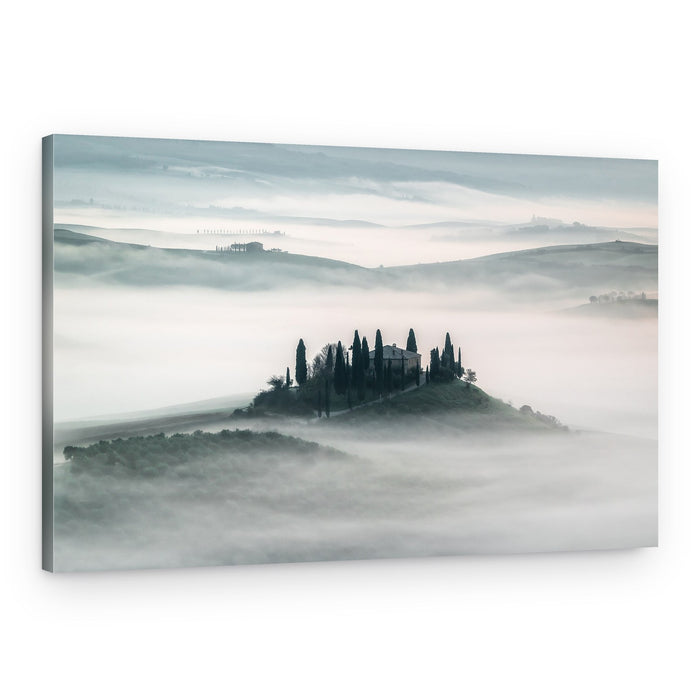 Misty Tuscan Villa – Canvas Print