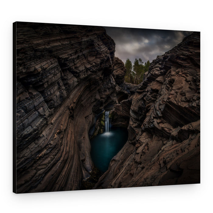 Serene Canyon Waterfall – Canvas Print