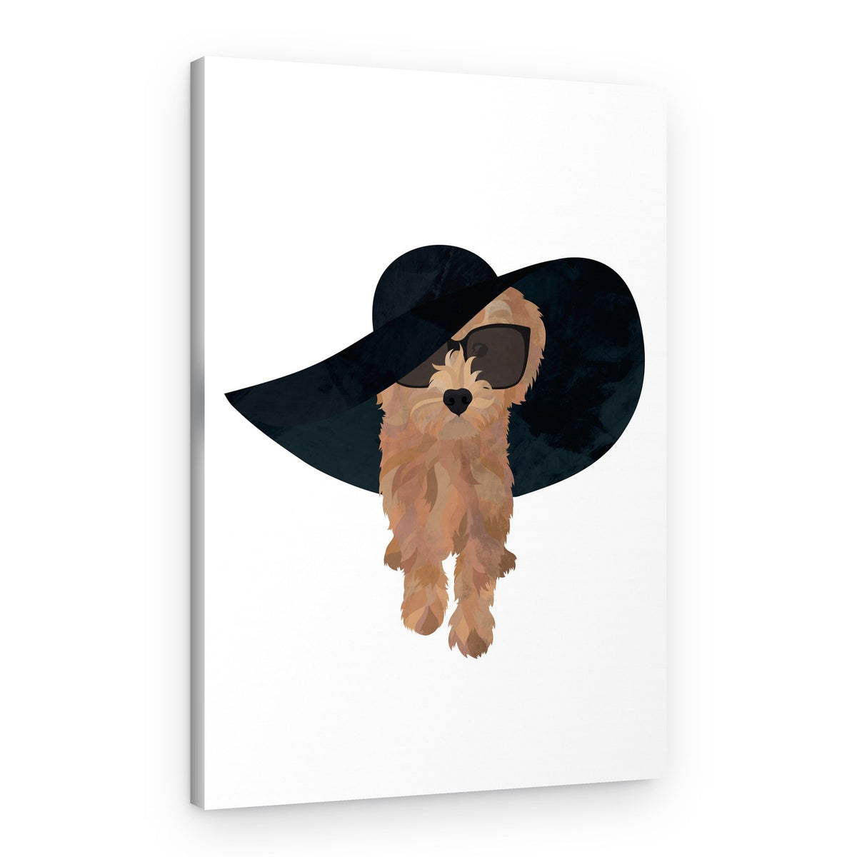 Dog in Sunglasses and Hat – Canvas Print
