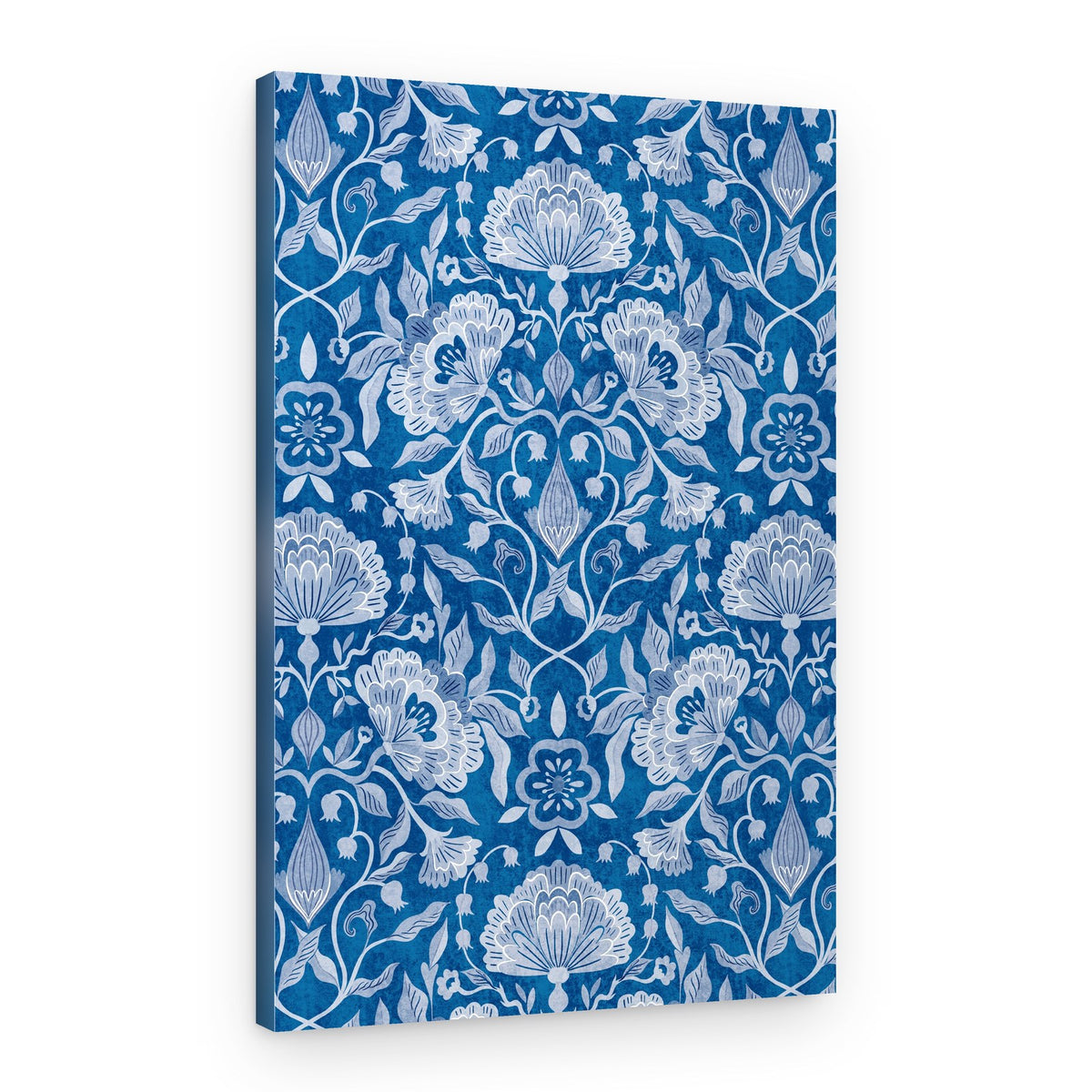Classic Indigo Floral Pattern – Canvas Print