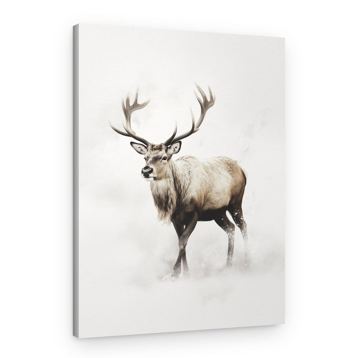Majestic Winter Stag – Canvas Print