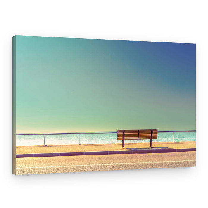 Peaceful Ocean Bench – Canvas Print