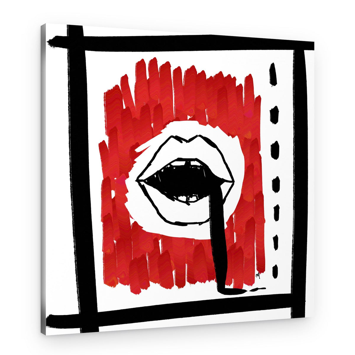 Red Mouth Drip – Canvas Print