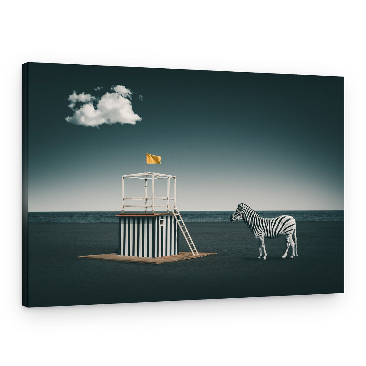 Surreal Beach Zebra – Canvas Print