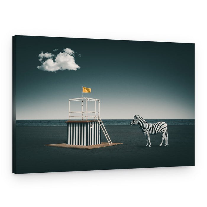 Surreal Beach Zebra – Canvas Print