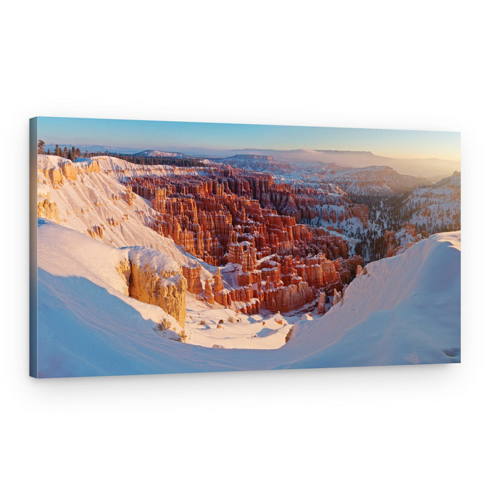 Snowy Canyon Golden Hour – Canvas Print