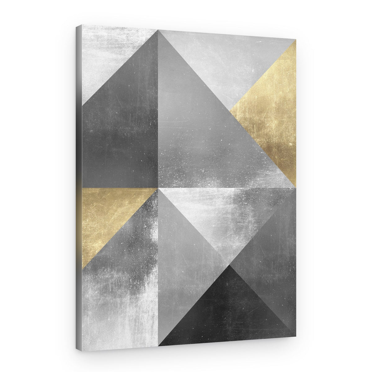 Modern Gold Triangles – Canvas Print