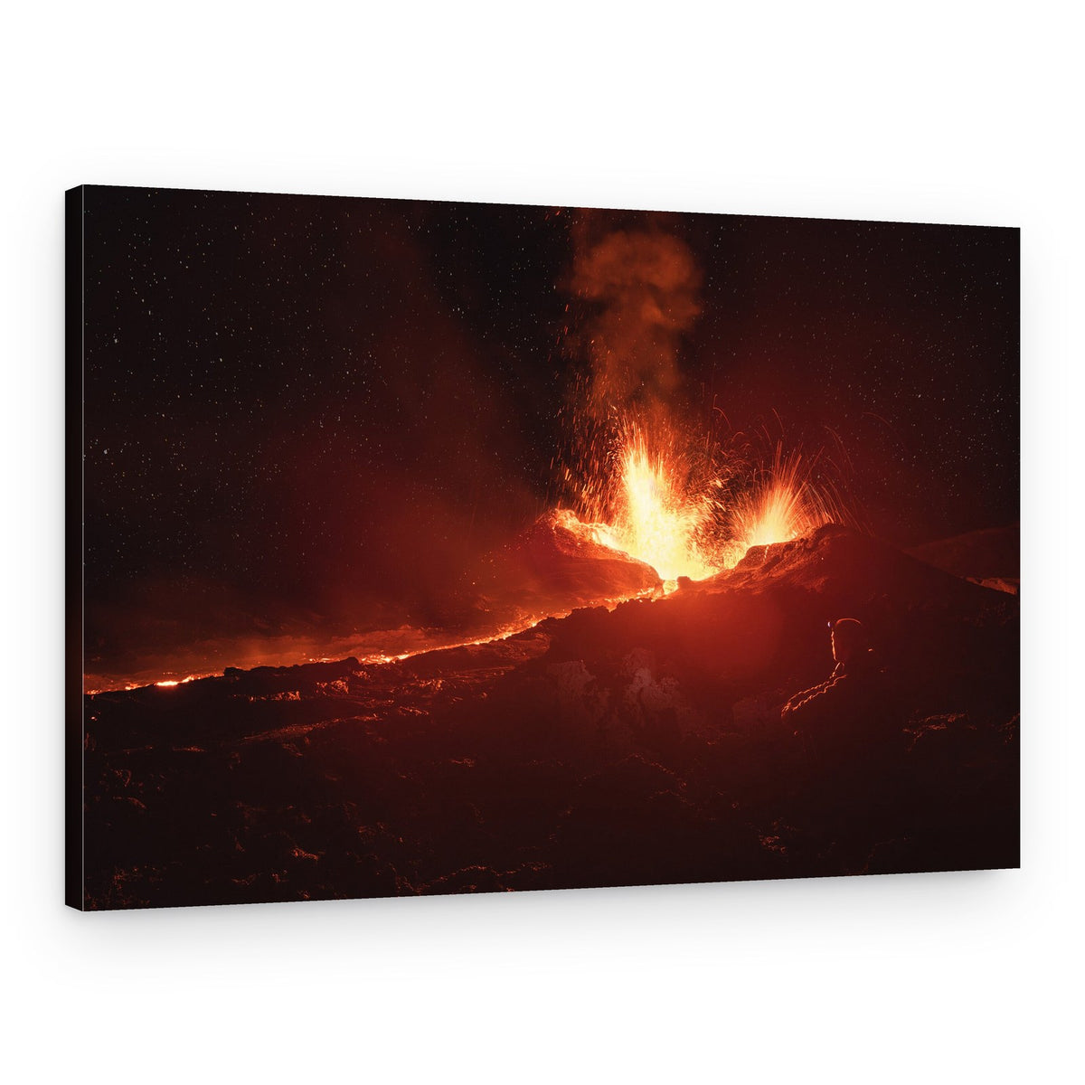 Fiery Volcanic Night – Canvas Print