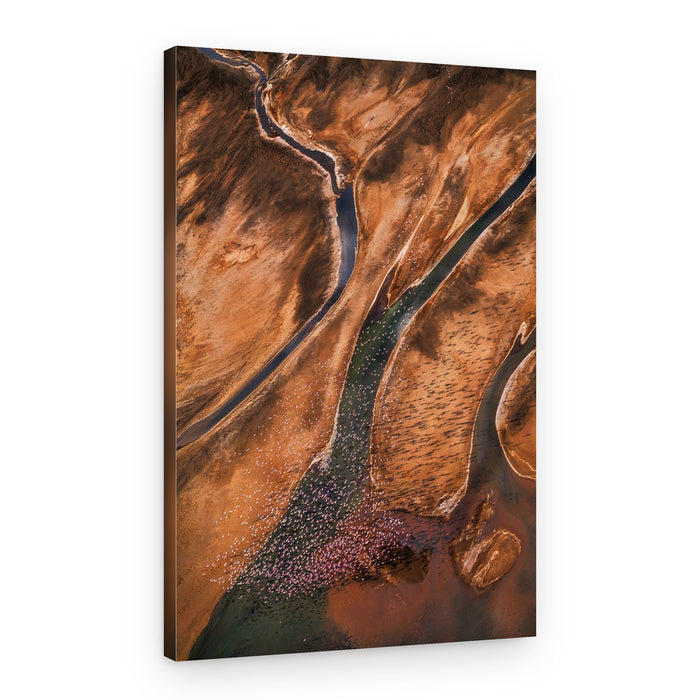 Pink Flamingos River Landscape – Canvas Print