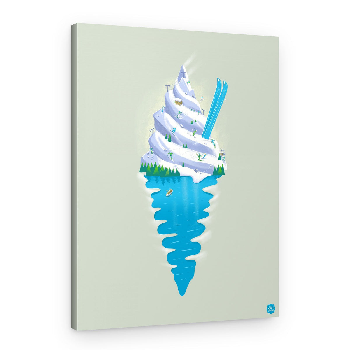 Soft Serve Mountain Lake – Canvas Print