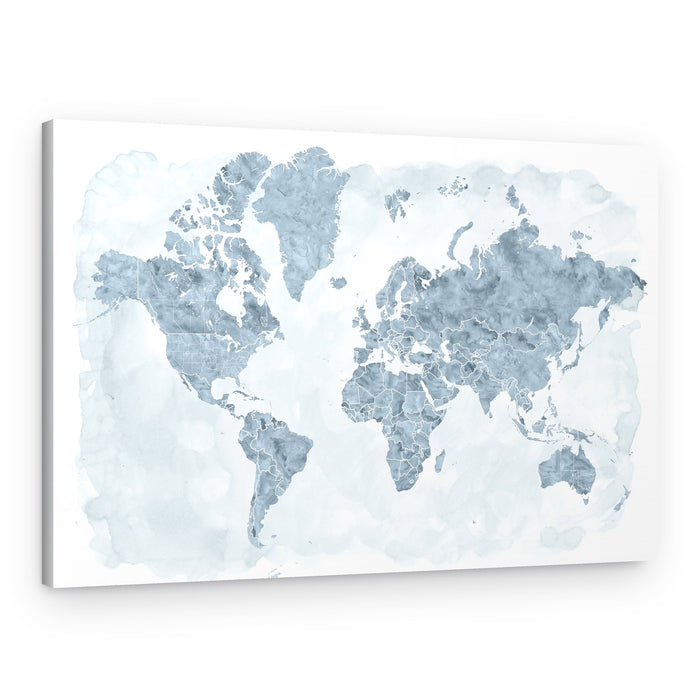 Icy World Map – Canvas Print