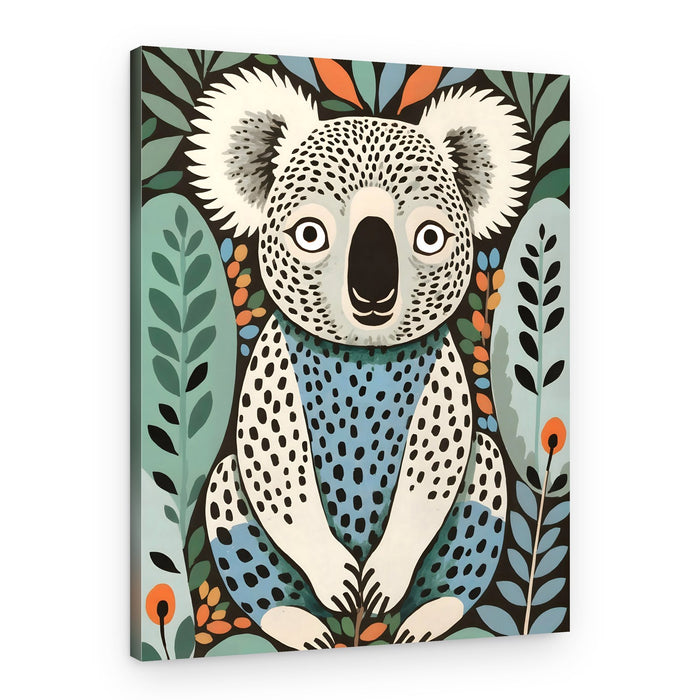 Stylized Koala Portrait – Canvas Print