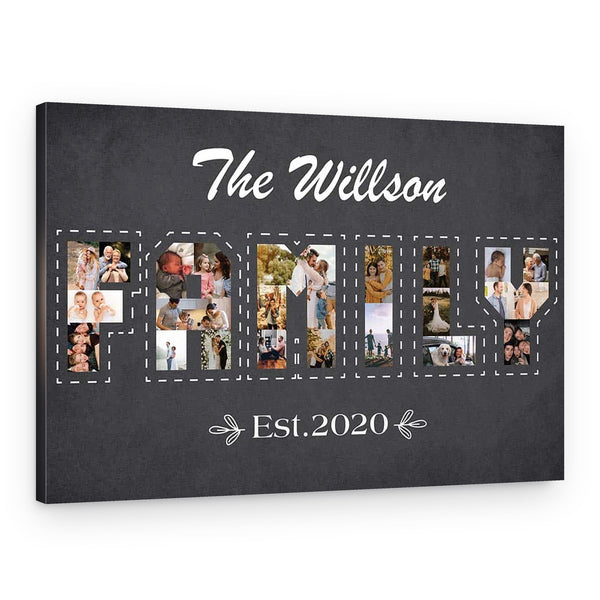 Family Photo Collage Custom Canvas Print