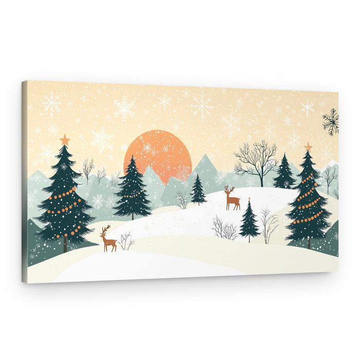 Snowy Christmas Scene – Canvas Print