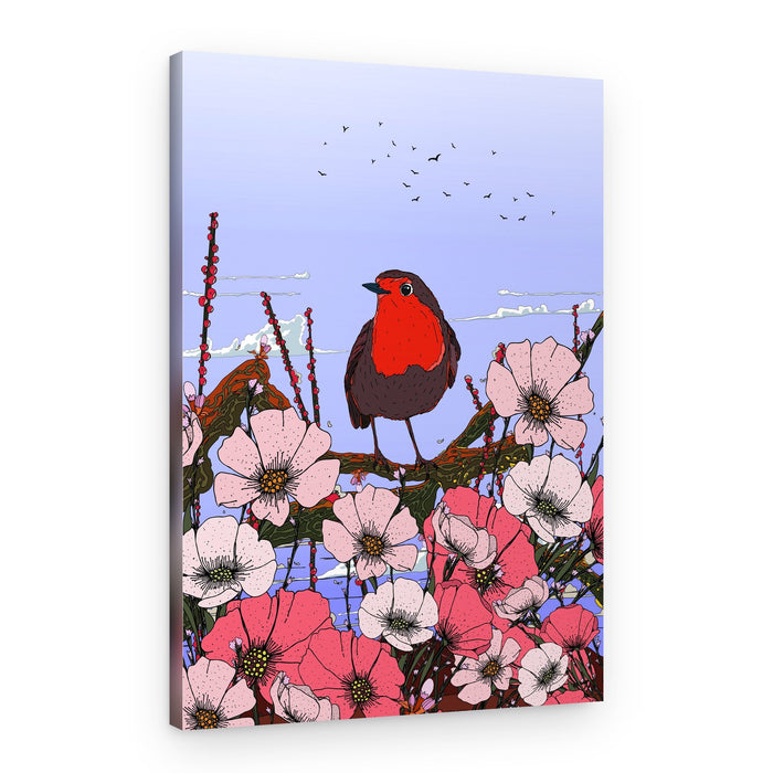 Spring Robin Blossom – Canvas Print