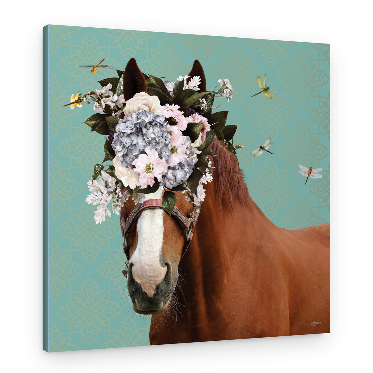 Whimsical Floral Horse – Canvas Print