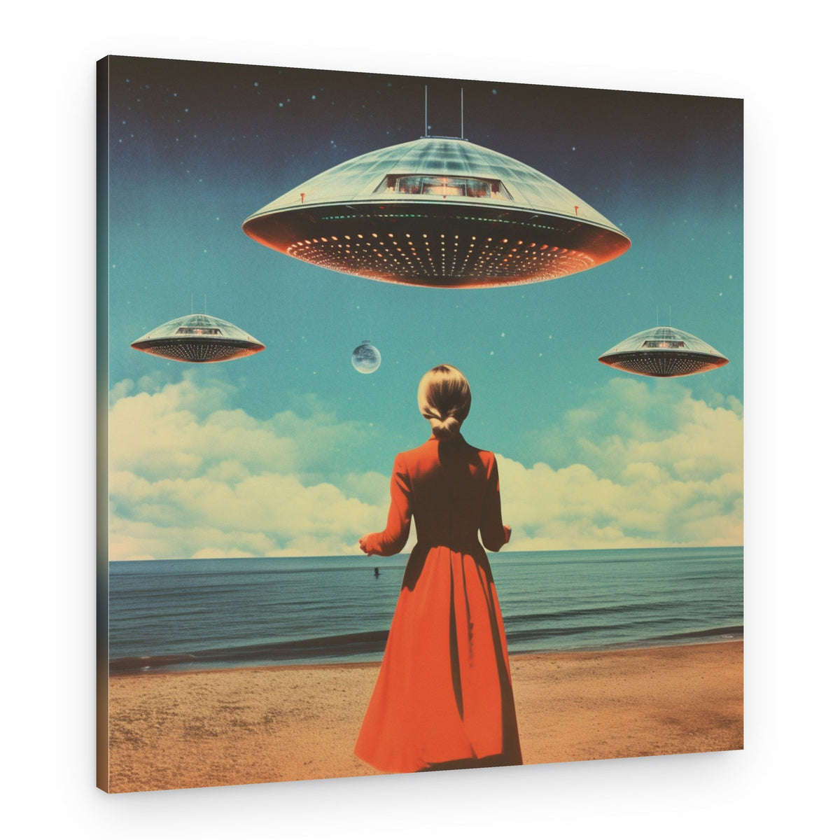 Mysterious Beach UFOs – Canvas Print