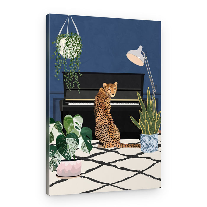 Cheetah By The Piano – Canvas Print