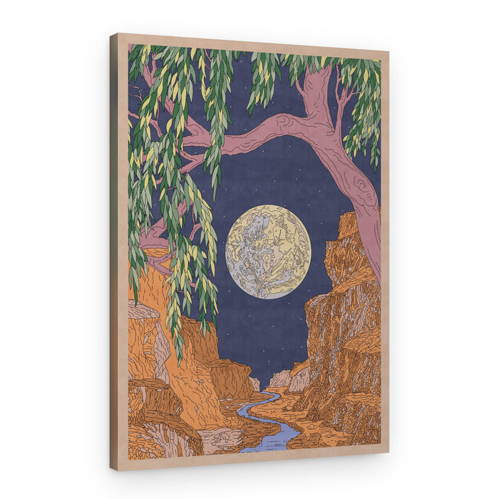 Moonlit Canyon River – Canvas Print