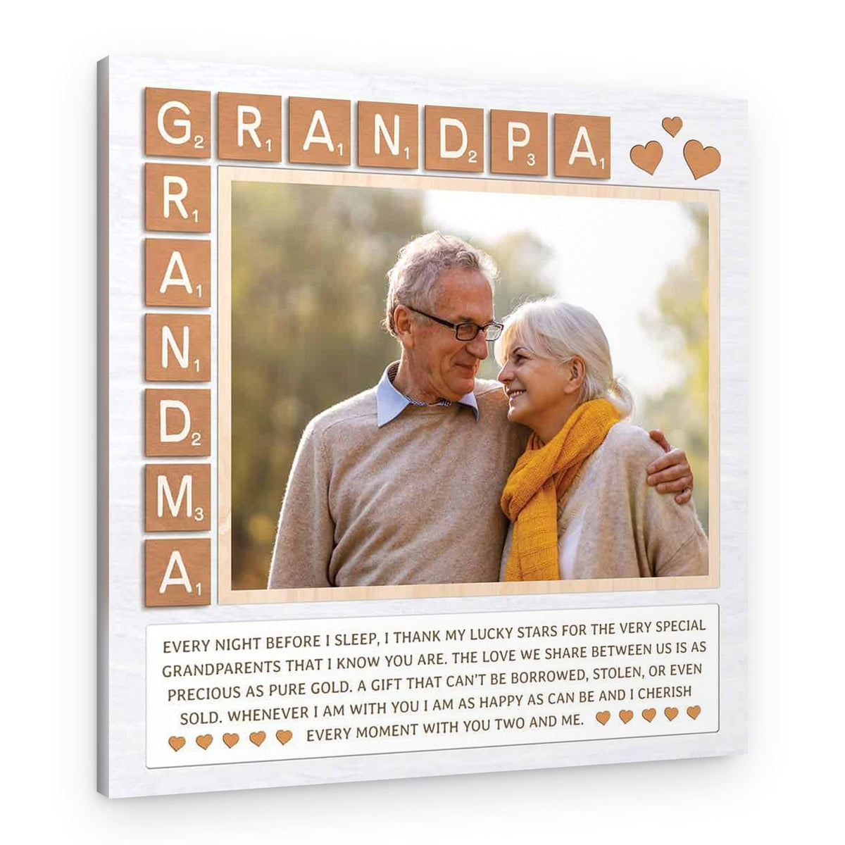 Grandpa And Grandma Scrabble Custom Canvas Print – Canvas Print – Design A